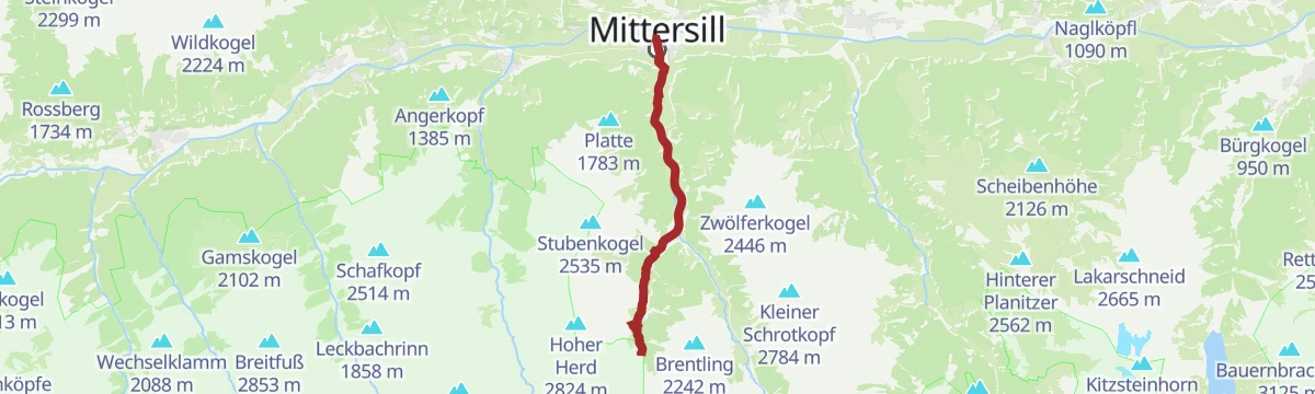 Route map: Mittersill: Hintersee Biketour